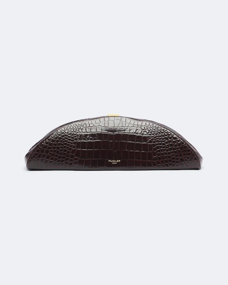 Thierry Mugler Clutch Lua aus Leder Braun