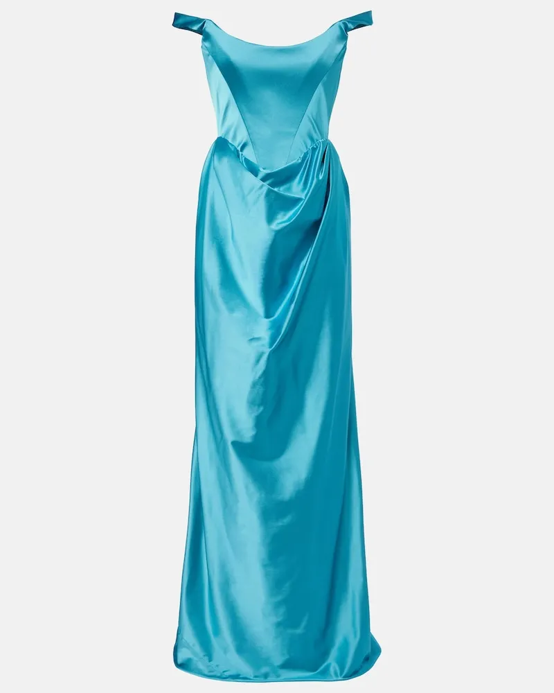 Vivienne Westwood Robe Nova Camille aus Satin Blau