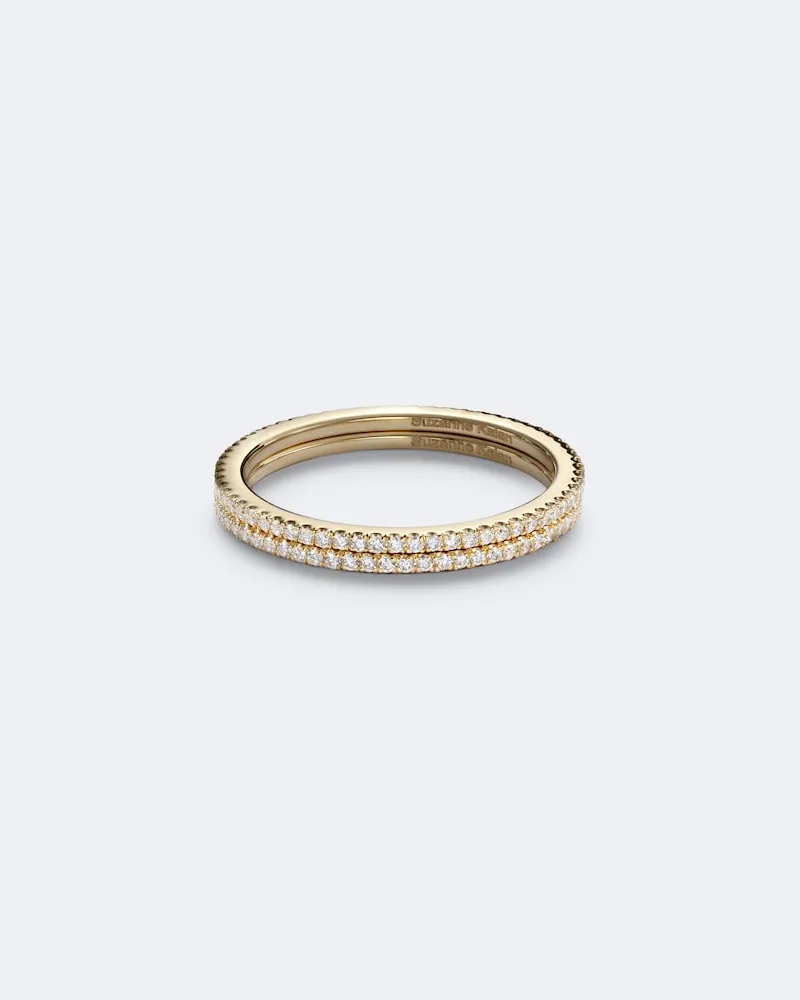 Suzanne Kalan Vorsteckringe Mini für Smart Ringe aus 18kt Gelbgold mit Diamanten Gold