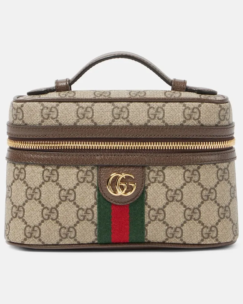 Gucci Schultertasche Ophidia Mini mit Leder Beige