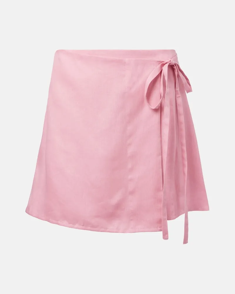 ASCENO Minirock Positano aus Leinen Pink