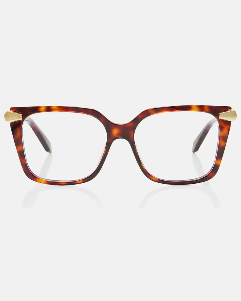 Bulgari Cat-Eye-Brille Serpenti Viper Braun