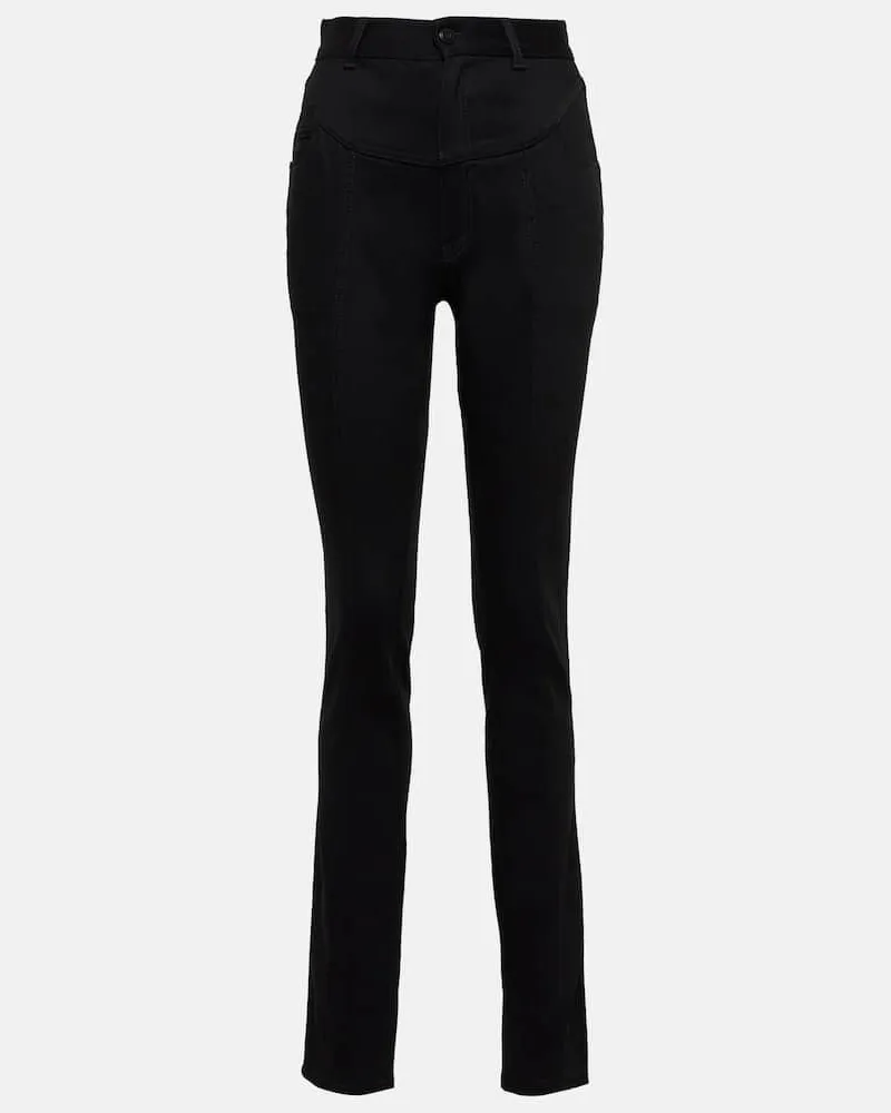 Alaïa Alaïa High-Rise Slim Jeans Schwarz