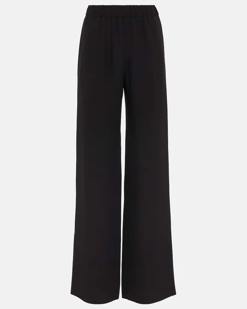 Valentino Garavani Weite Mid-Rise-Hose aus Seide Schwarz