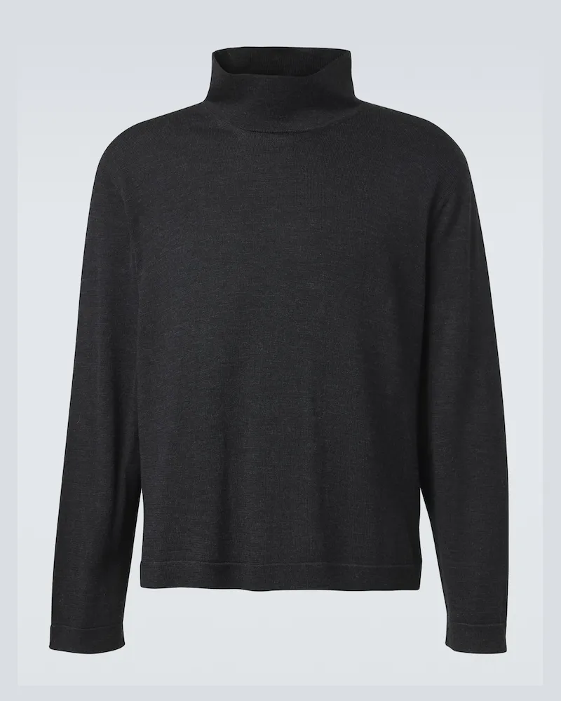 Stoffa Stòffa Pullover aus Wolle und Seide Grau