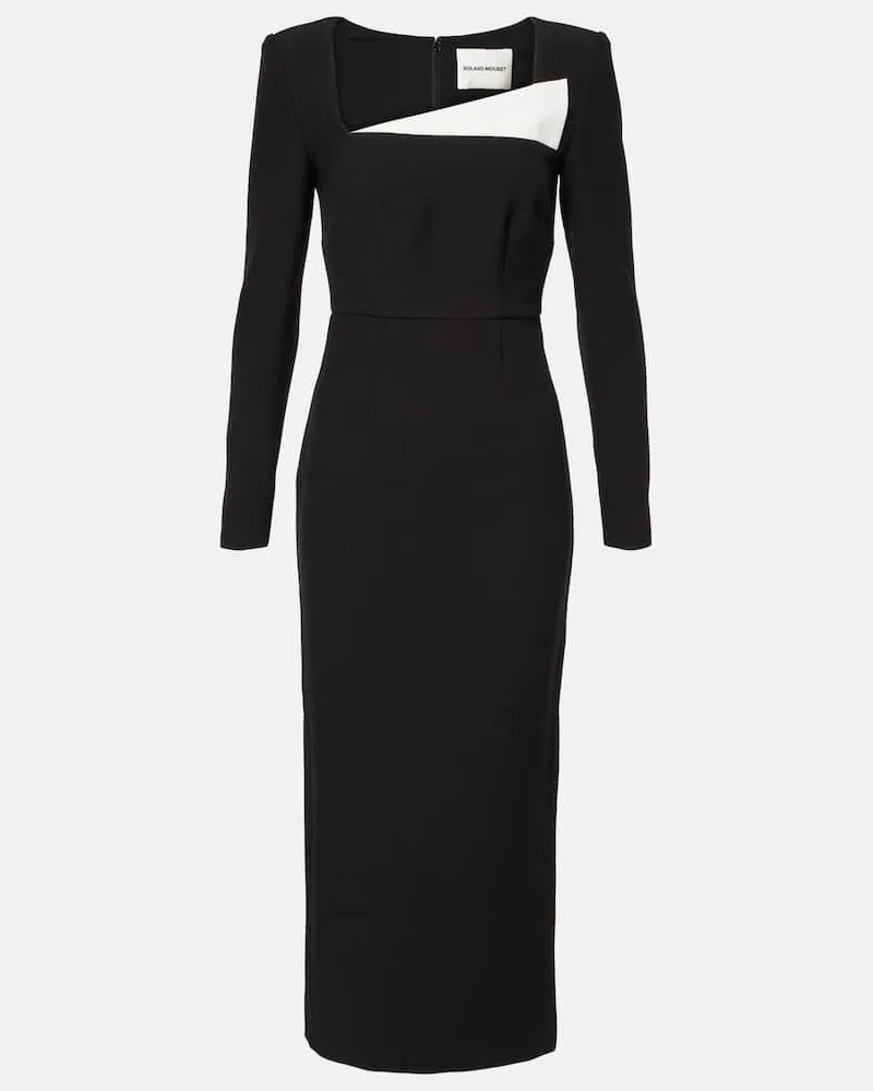 Roland Mouret Midikleid aus Crêpe Schwarz