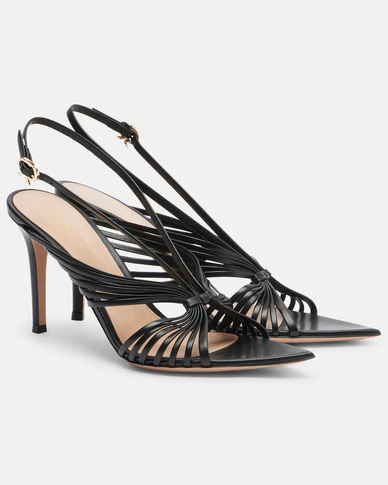 Gianvito Rossi Slingback-Sandalen aus Leder Schwarz