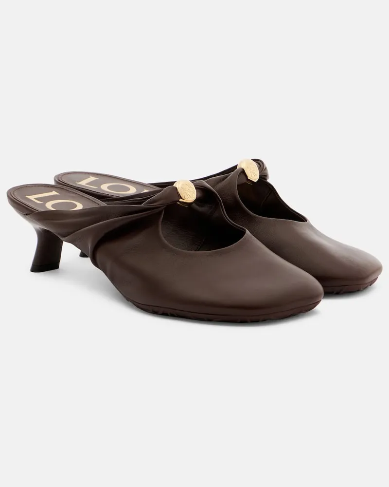 Loewe Mules Pebble 45 aus Leder Braun