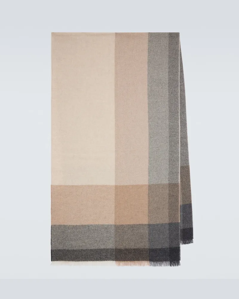 Brunello Cucinelli Schal aus Wolle und Kaschmir Beige