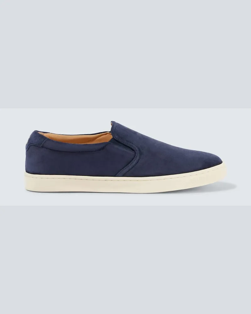 Brunello Cucinelli Slip-Ons aus Veloursleder Blau