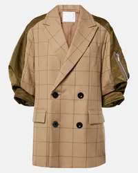 Sacai Jacke aus einem Wollgemisch Beige