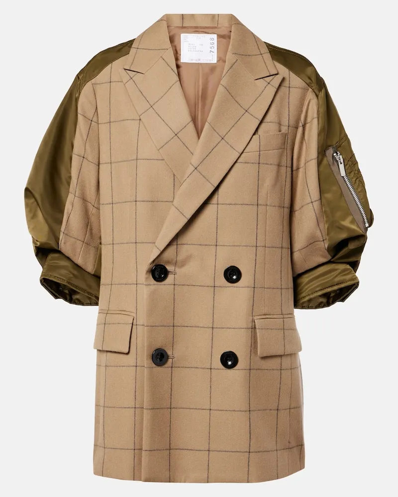 Sacai Jacke aus einem Wollgemisch Beige