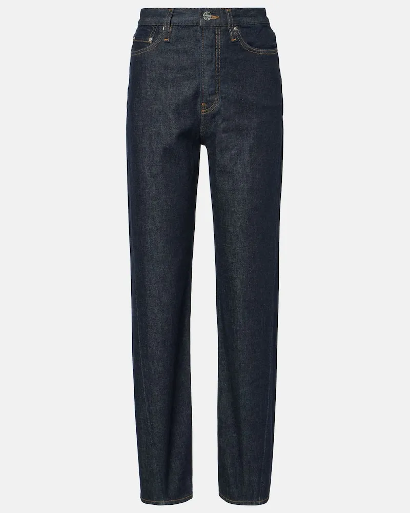 Totême Mid-Rise Straight Jeans Blau