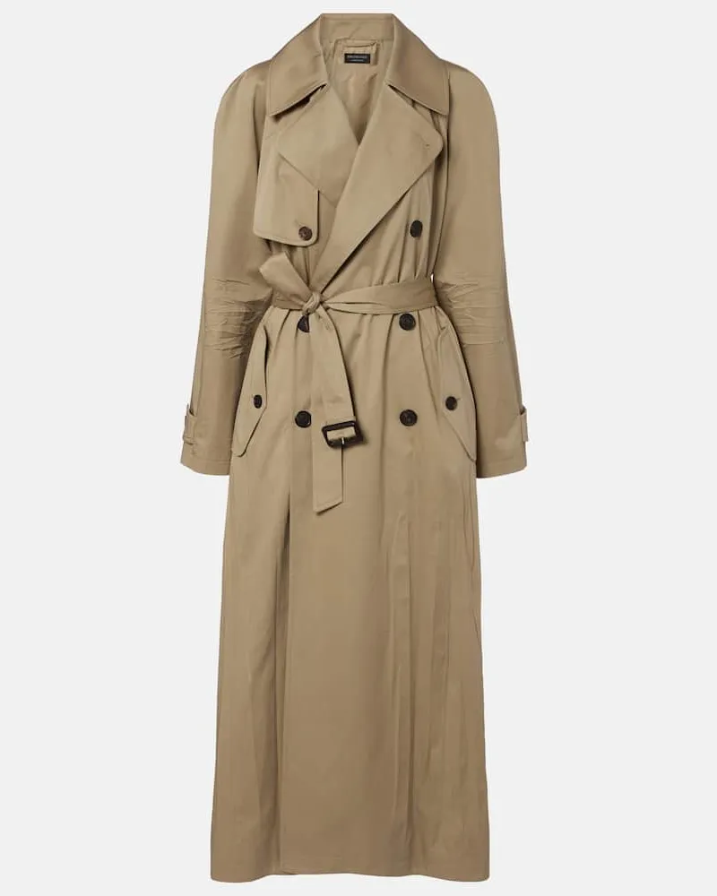 Balenciaga Trenchcoat Cocoon aus Baumwoll-Twill Beige