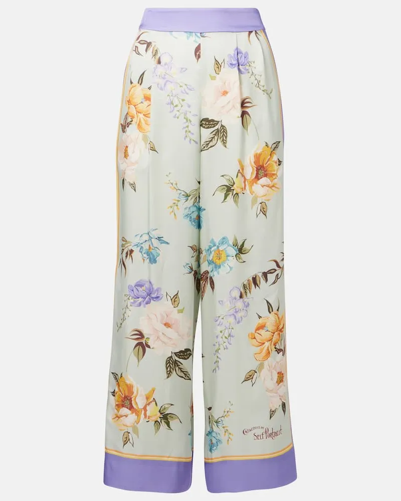 Self-Portrait Palazzo-Hose aus Twill Multicolor