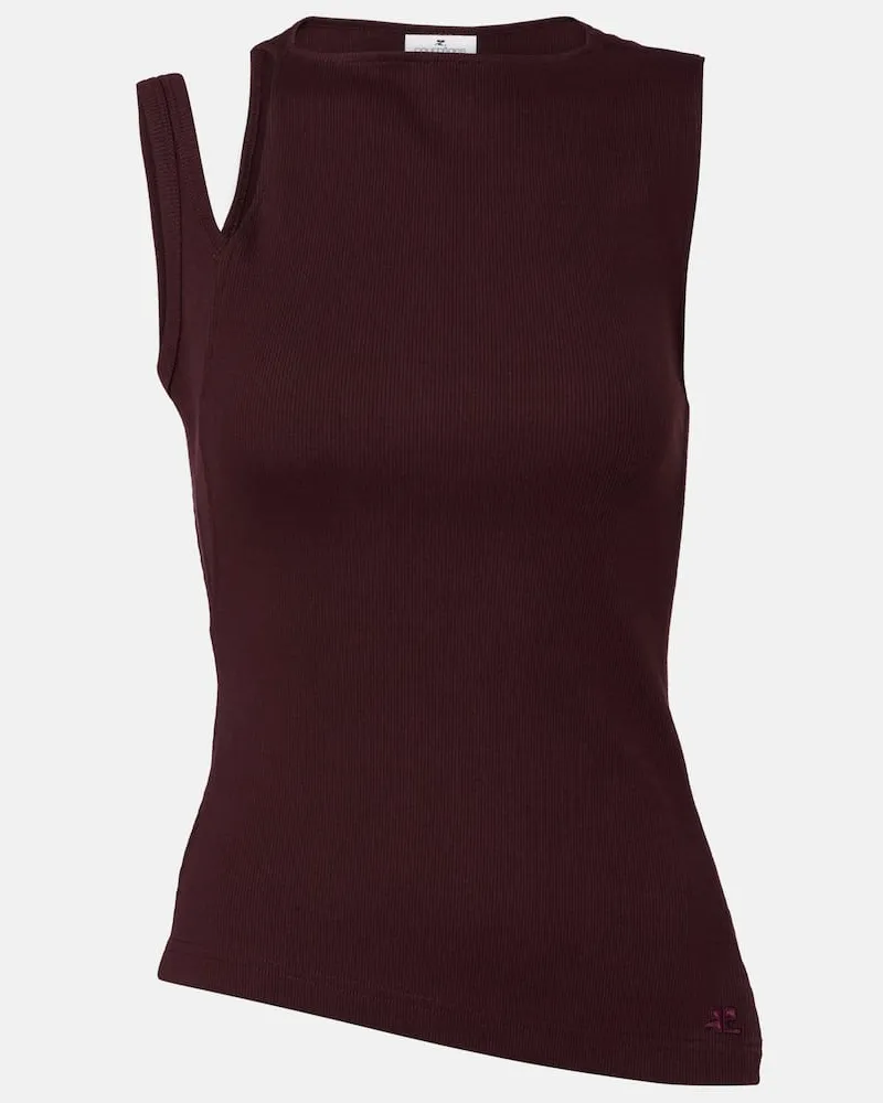 Courrèges Courrèges Top Transverse '90s aus Baumwolle Burgunderrot