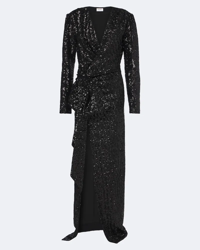 Balmain Robe mit Pailletten Schwarz