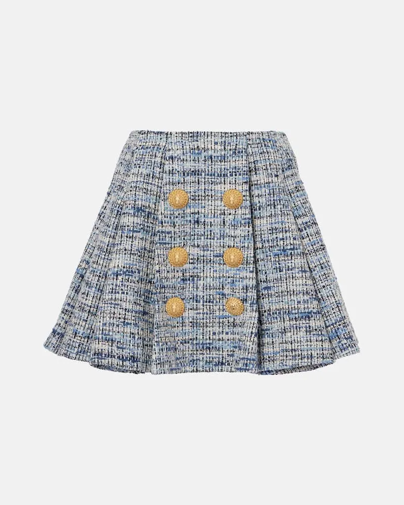 Balmain Minirock aus einem Baumwollgemisch Blau