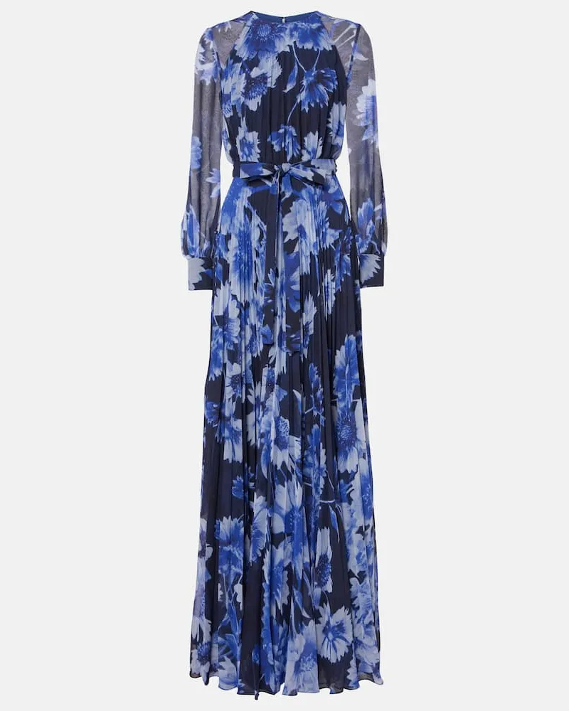 Erdem Robe aus Voile Blau