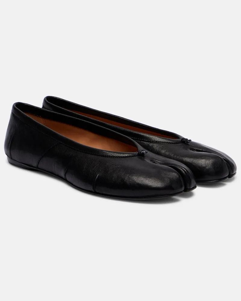 Maison Margiela Ballerinas Tabi New aus Leder Schwarz
