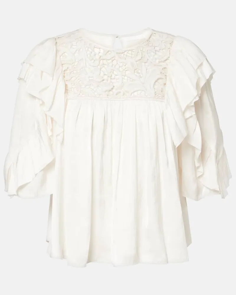 Isabel Marant Top Syrane mit Spitze Weiß