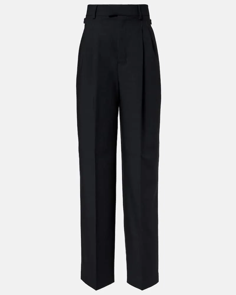AMI Paris High-Rise-Hose aus Schurwoll-Twill Grau