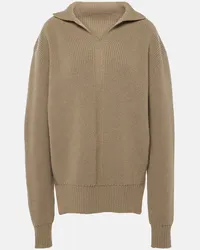 Rick Owens Pullover Fisherman Tabard aus Wolle Beige