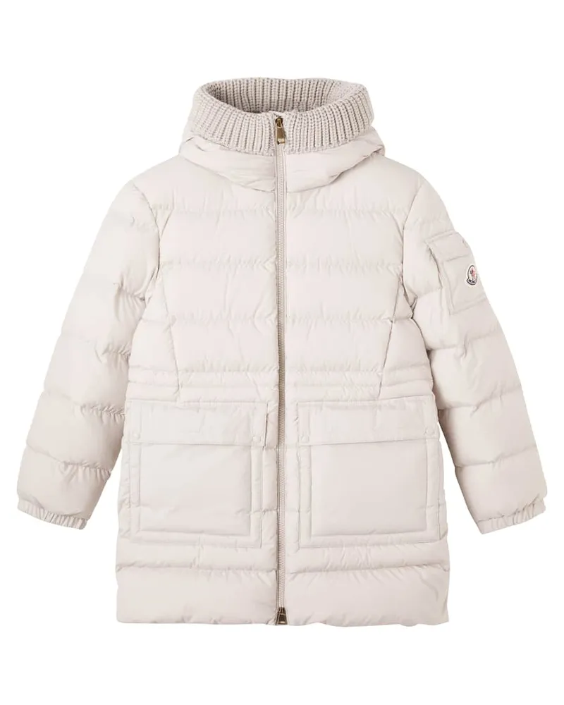 Moncler Daunenmantel mit Schurwolle Beige