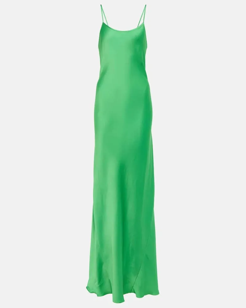 Victoria Beckham Robe aus Satin Grün