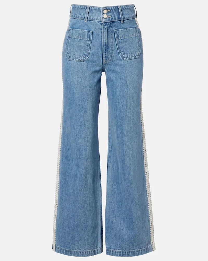 Veronica Beard High-Rise Wide-Leg Jeans Taylor Blau