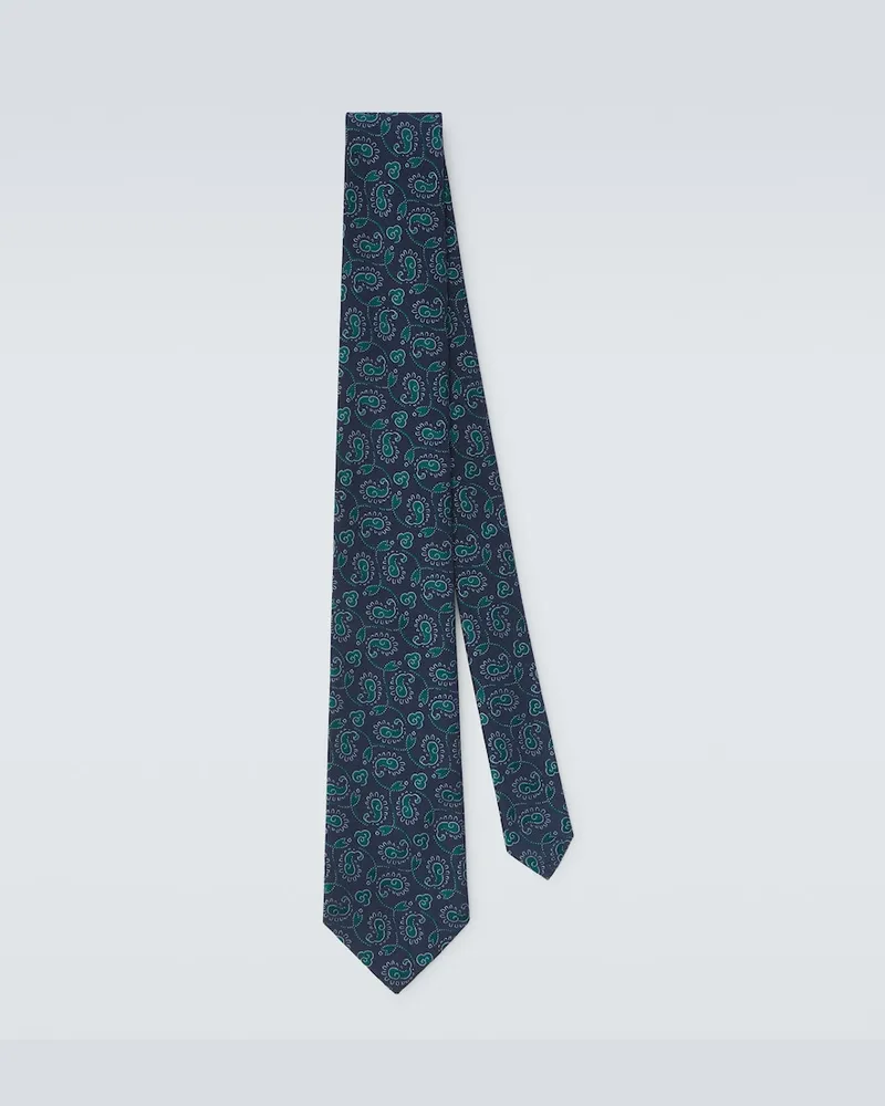 Charvet Krawatte aus Seiden-Jacquard Blau