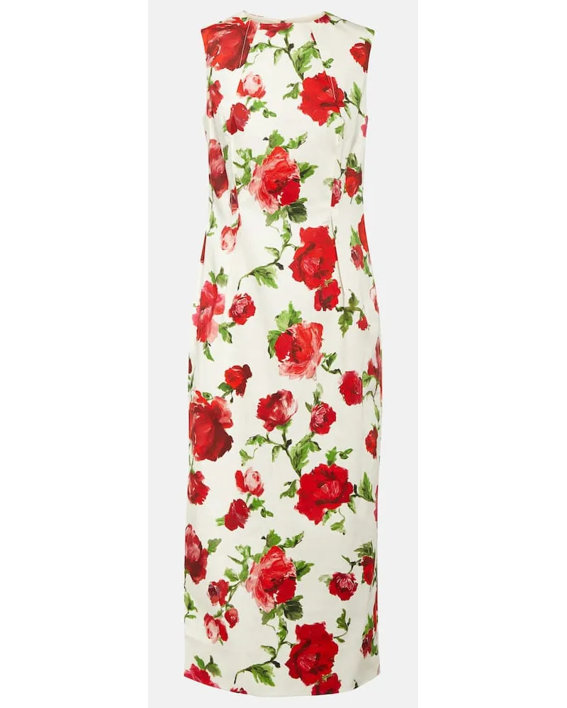 Carolina Herrera New York Midikleid aus einem Baumwollgemisch Multicolor