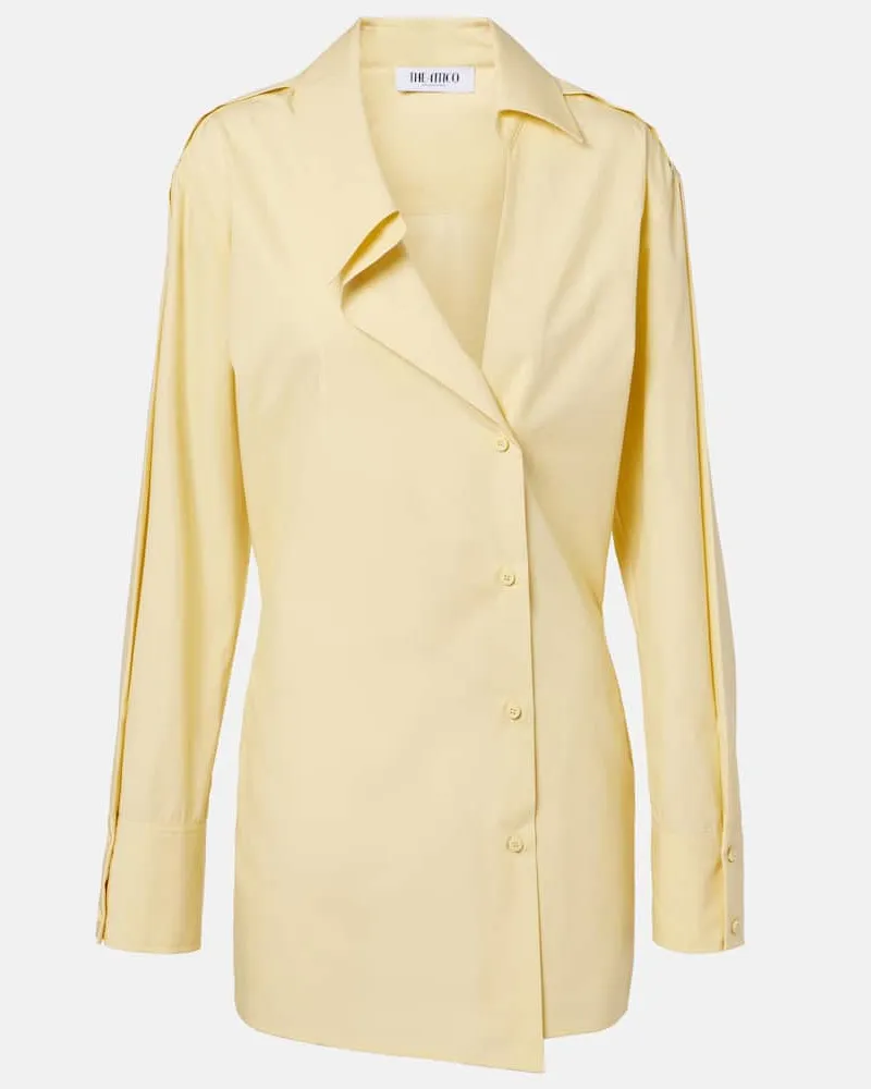 ATTICO Hemdblusenkleid aus Baumwolle Gelb