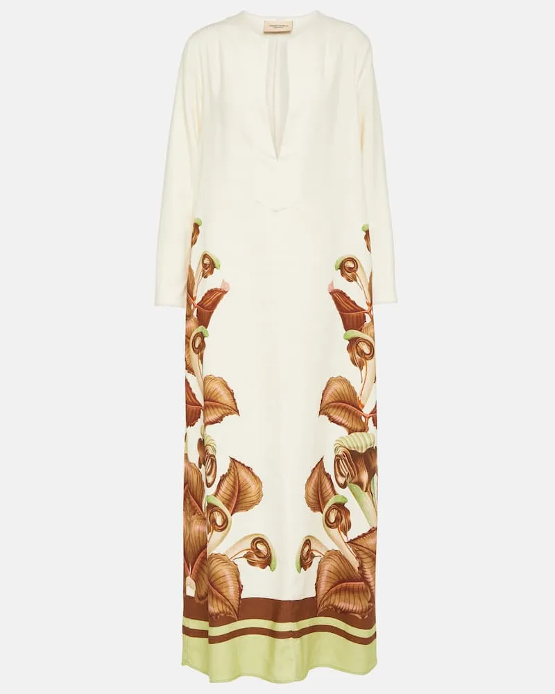 Adriana Degreas Bedrucktes Maxikleid Arisaema Weiã