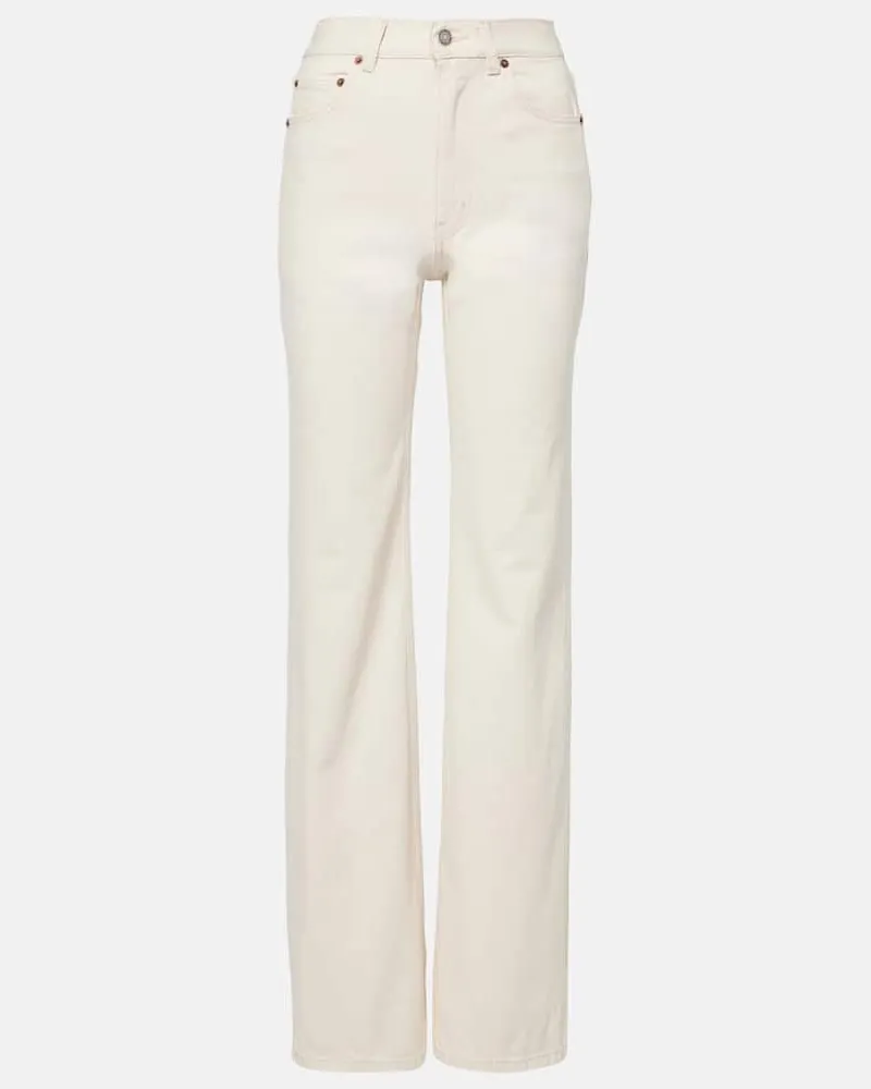 Saint Laurent High-Rise Flared Jeans Weiß