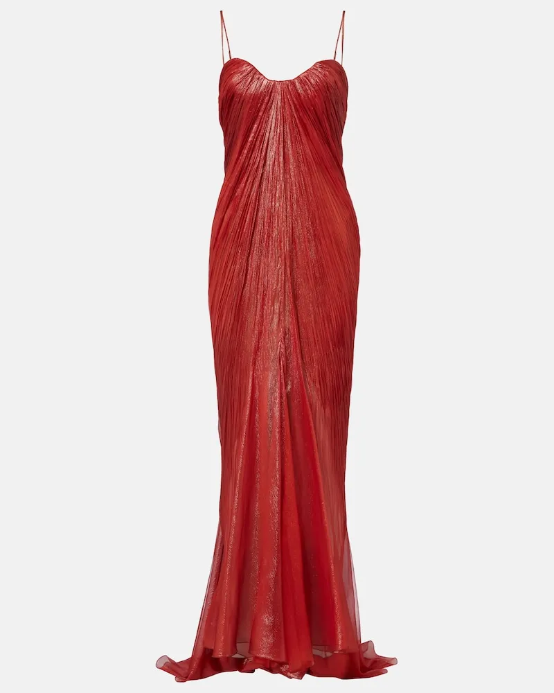 Maria Lucia Hohan Robe Victoria aus Seidenmusselin Rot