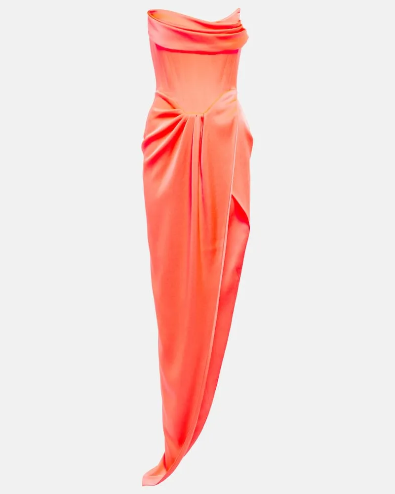 Alex Perry Robe Harland aus Satin Schwarz