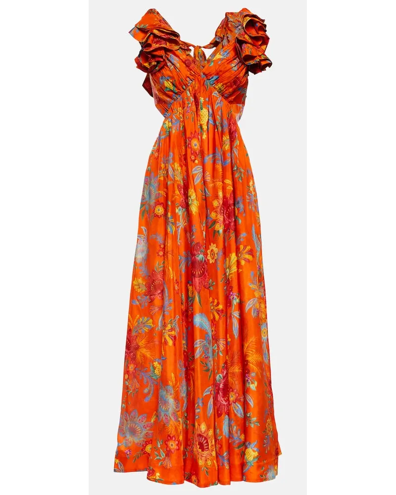 Zimmermann Bedrucktes Maxikleid aus Seide Multicolor