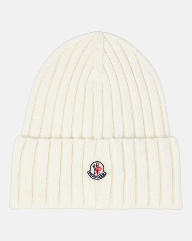 Moncler Beanie aus Schurwolle Weiss