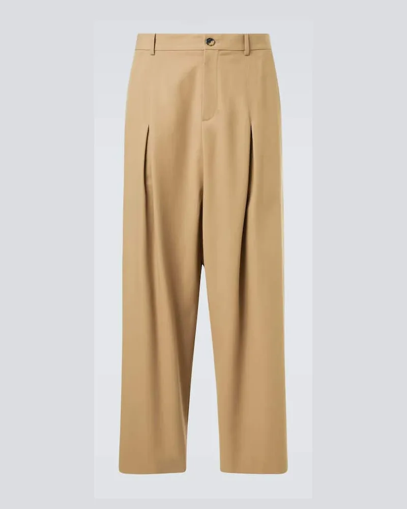 Loewe Weite Hose aus Baumwoll-Twill Beige