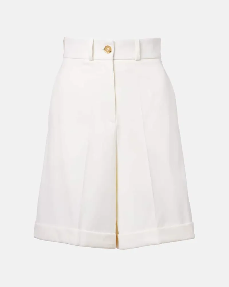 Patou High-Rise Bermuda-Shorts aus Baumwoll-Gabardine Weiß