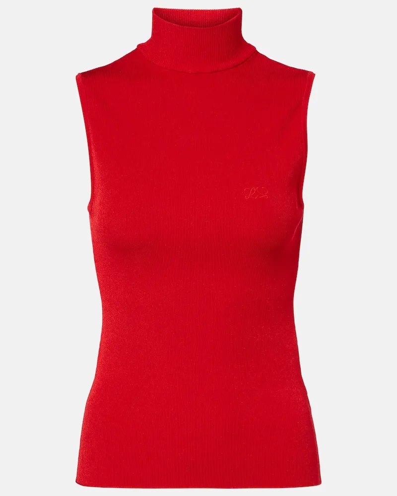 Loewe Top Double aus Rippstrick Rot