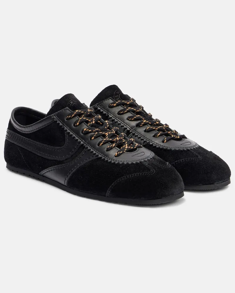 Dries van Noten Sneakers aus Veloursleder und Leder Schwarz
