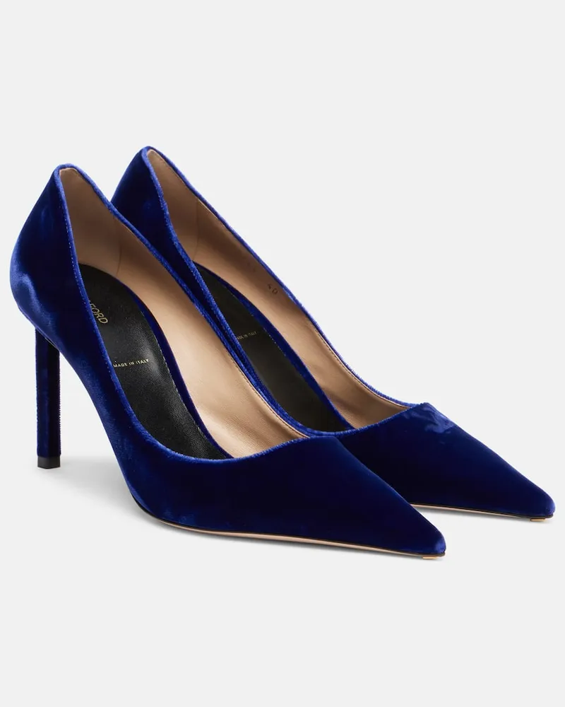 Tom Ford Pumps Betty 85 aus Samt Blau