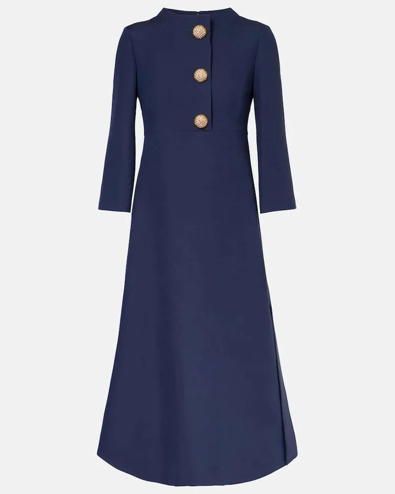 Valentino Garavani Midikleid aus Crepe Couture mit Kristallen Blau