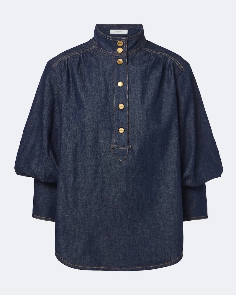 Zimmermann Bluse aus Denim Blau