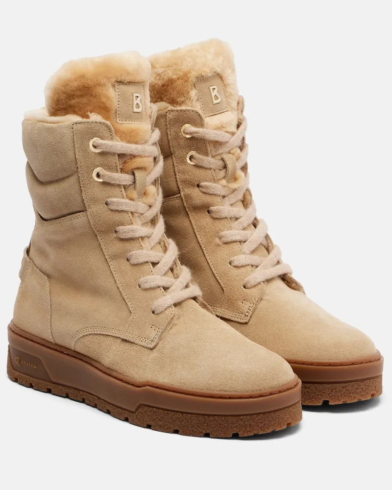 Bogner Schnürstiefel Calgary aus Veloursleder Beige