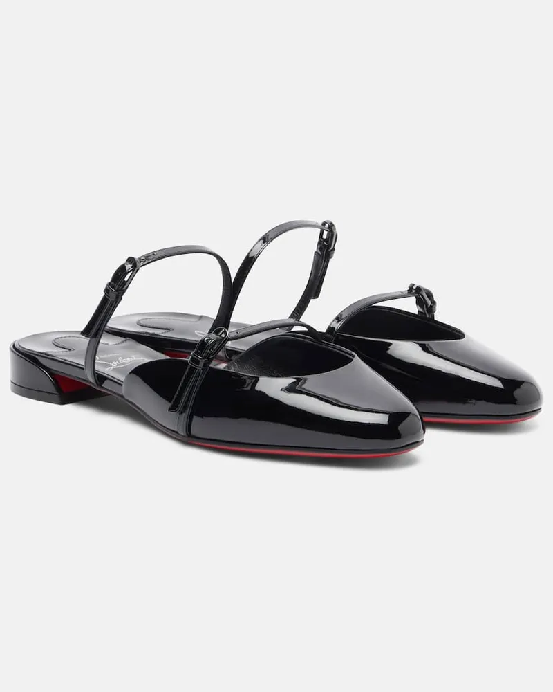 Christian Louboutin Slippers Jane Nina aus Lackleder Schwarz