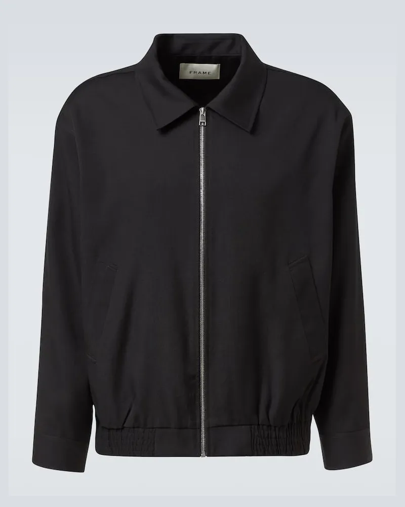 Frame Denim Blouson aus Wolle Schwarz