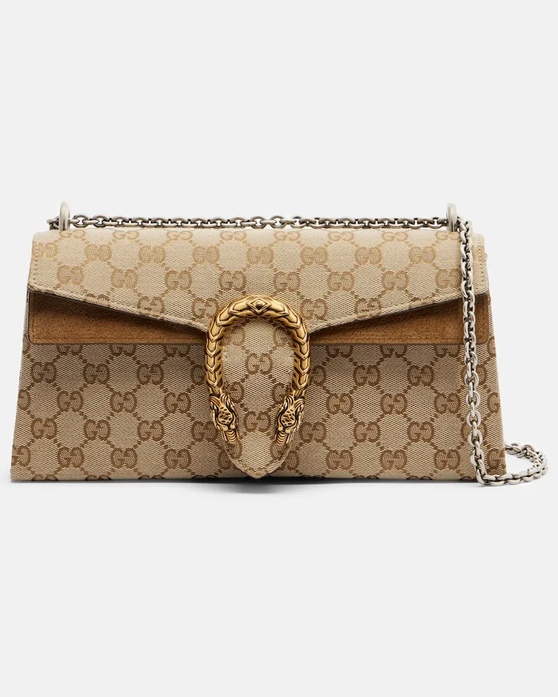 Gucci Schultertasche Dionysus GG Small aus Canvas Beige